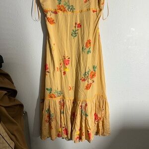 Free People Striped Yellow Floral Dress
